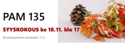 Syyskokous ke 18.11.2026 klo 17